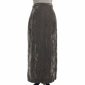 BROWN Textured Silky Maxi Skirt